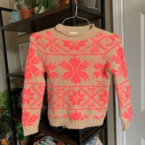Crewcuts Hot Pink Snowflake Sweater Wool Size 10!!